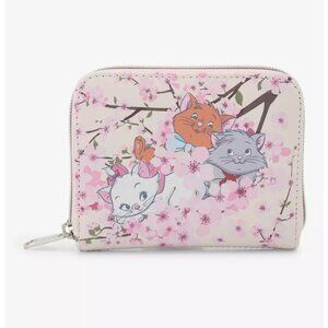 Loungefly Disney Aristocats Wallet Cherry Blossom Marie Toulouse Berlioz Zip New